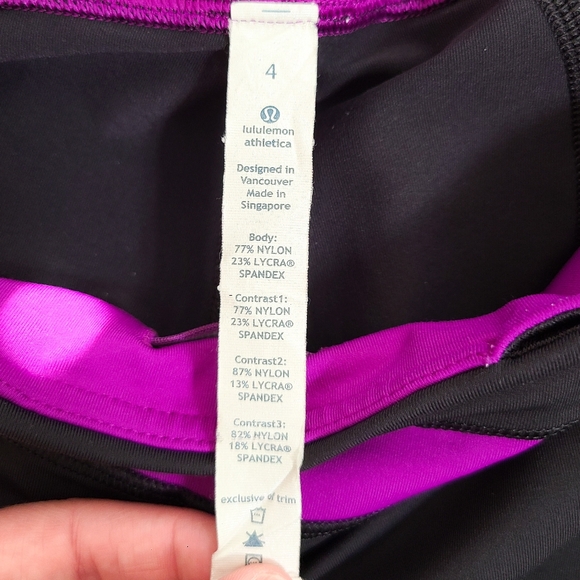 Lululemon Run Inspire Crop II Leggings in Black & Tender Violet - Picture 9 of 9